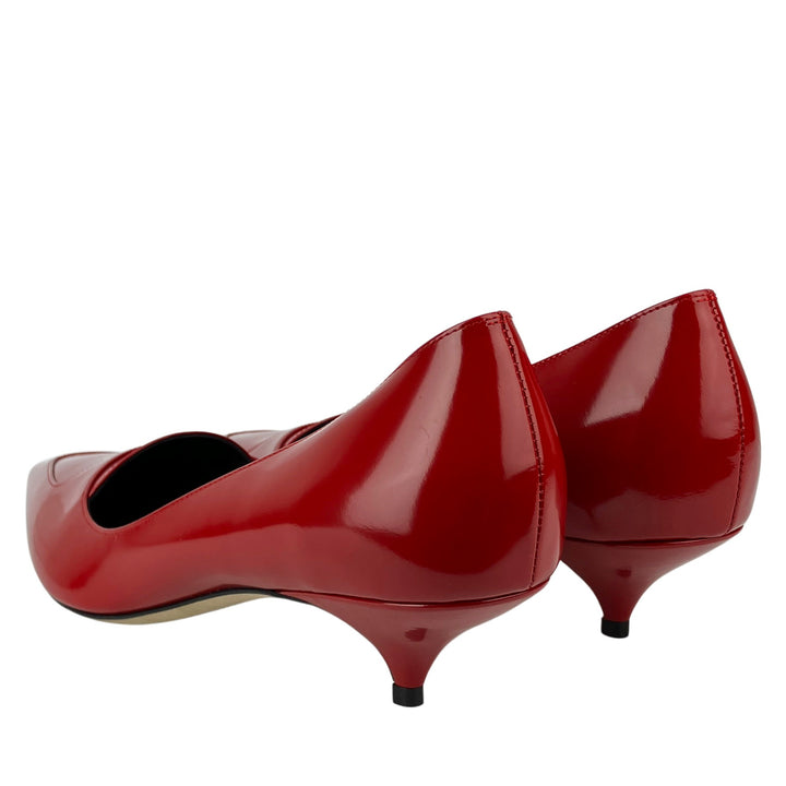 The Row Viv Kitten Heels in Scarlet