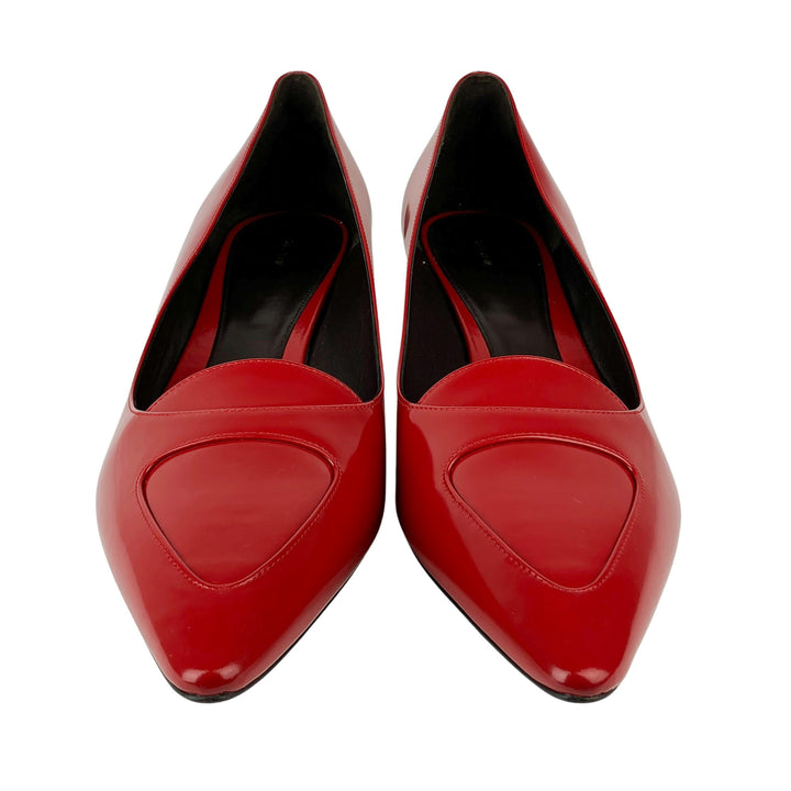 The Row Viv Kitten Heels in Scarlet