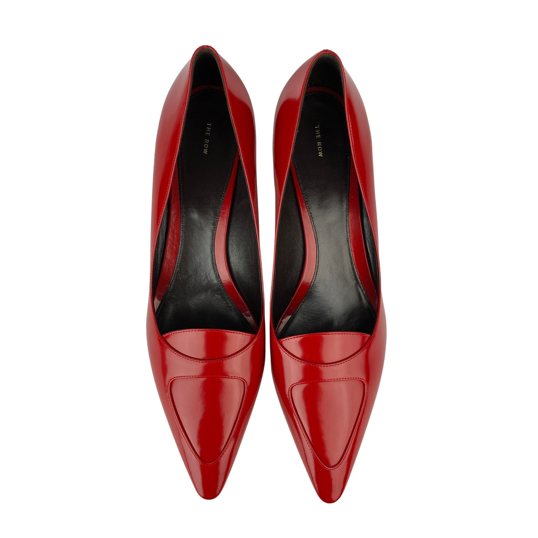 The Row Viv Kitten Heels in Scarlet