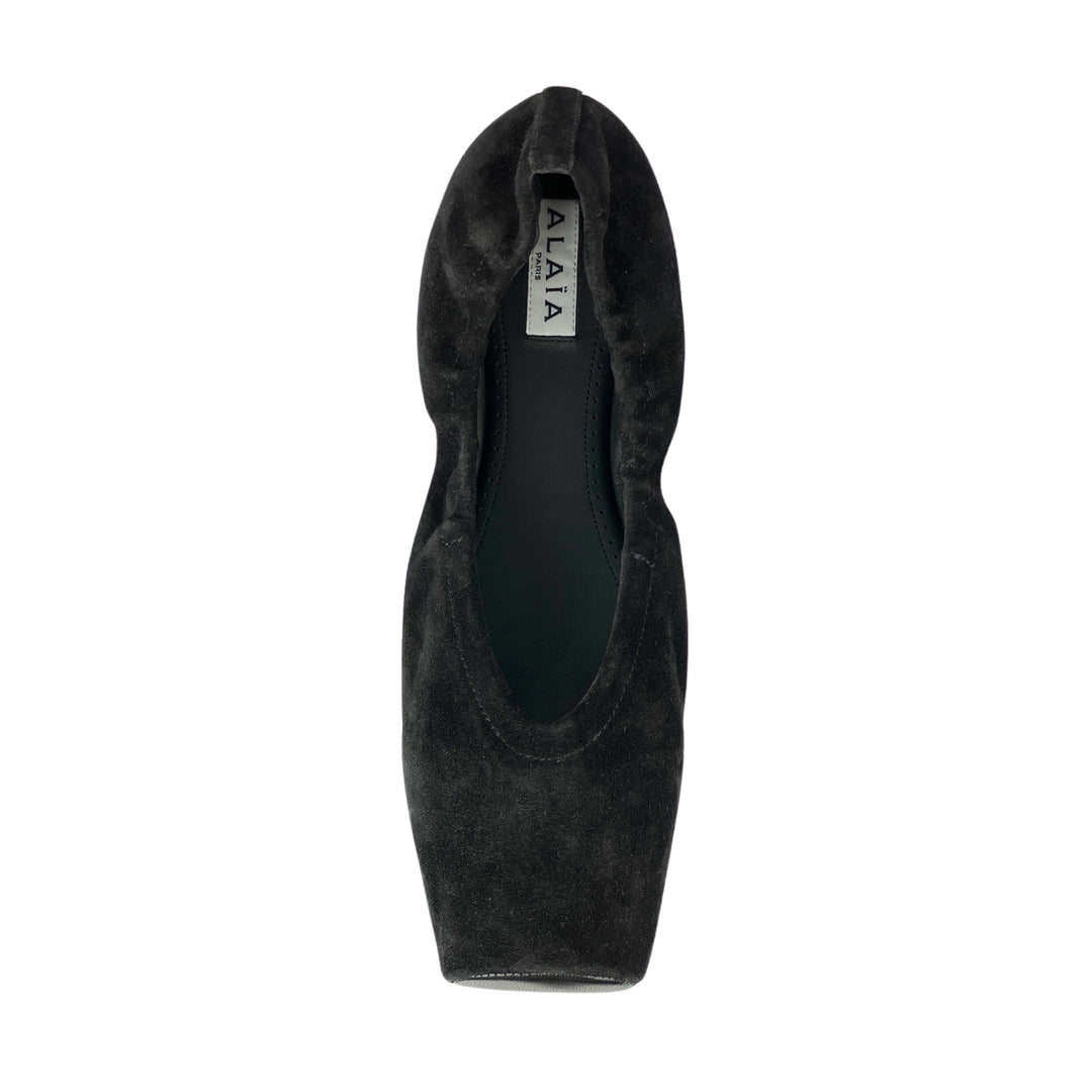 Alaïa Suede Ballet Flats in Black - Discounts on Alaïa at UAL