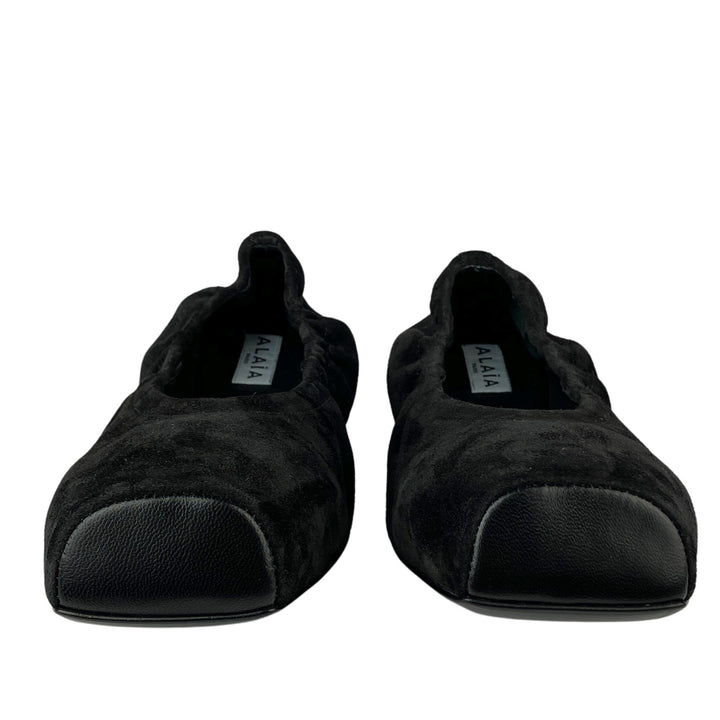 Alaïa Suede Ballet Flats in Black - Discounts on Alaïa at UAL