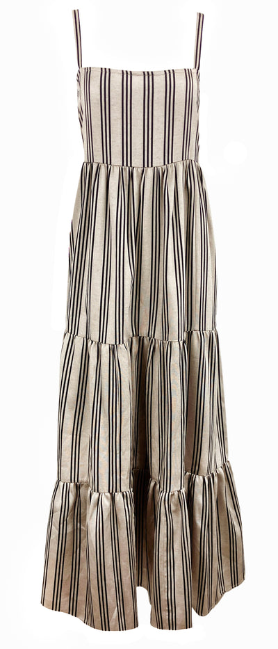 Punicana Bodrum Maxi Dress in Gold and Black - Discounts on Punicana at UAL