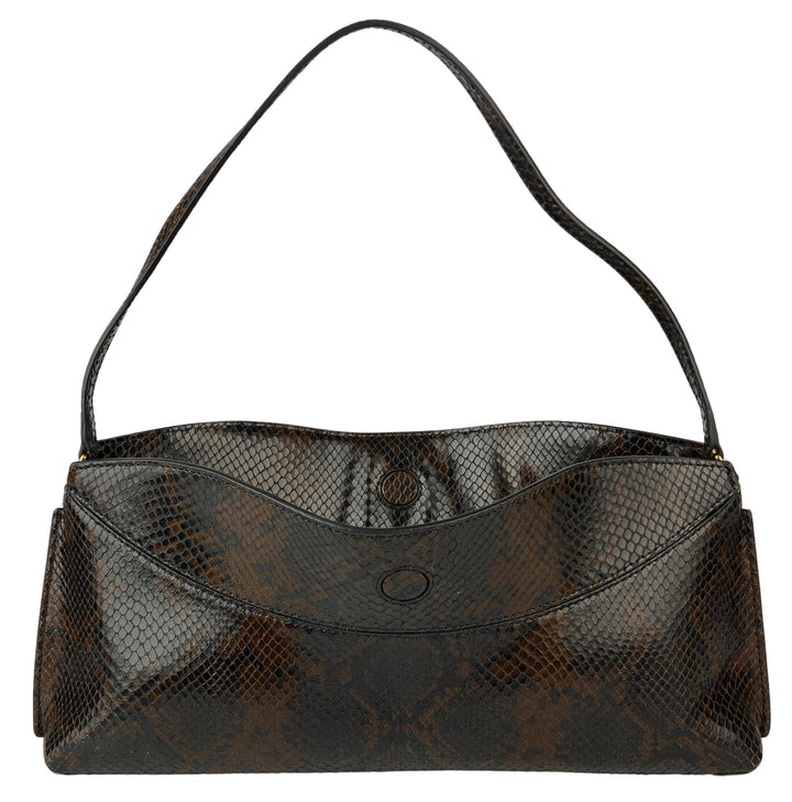 Jacquemus Ovalo Purse in Dark Brown Python - Discounts on Jacquemus at UAL