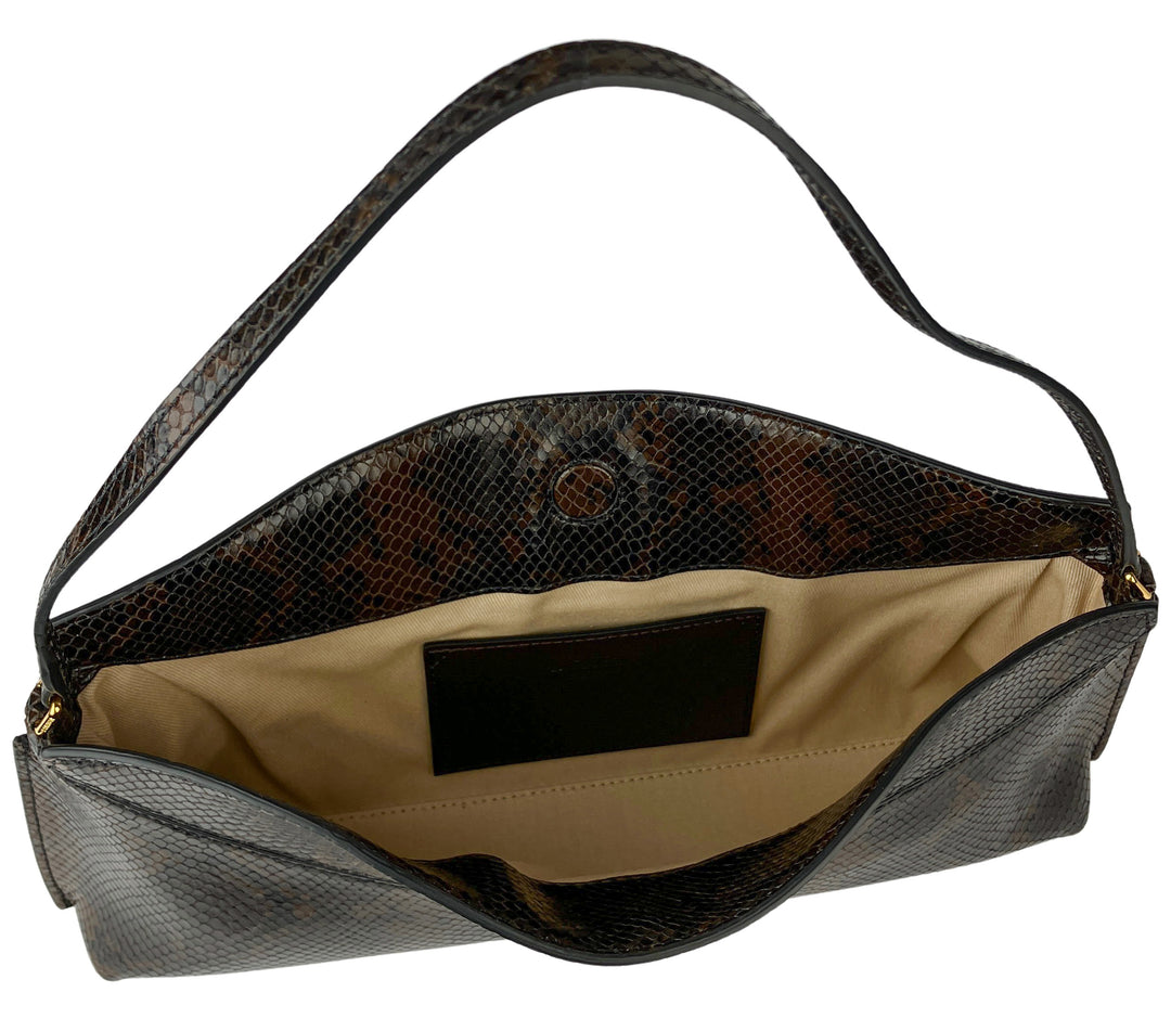 Jacquemus Ovalo Purse in Dark Brown Python - Discounts on Jacquemus at UAL