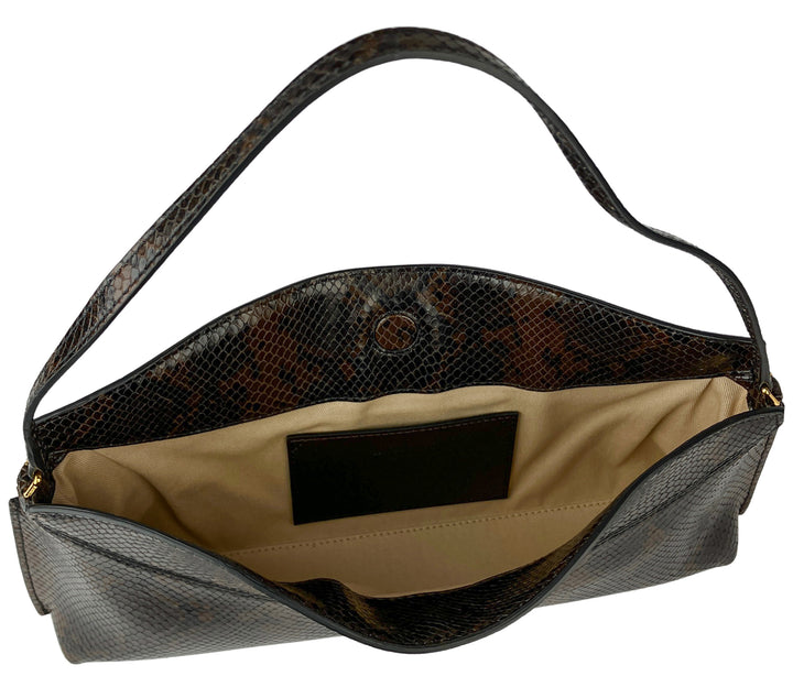 Jacquemus Ovalo Purse in Dark Brown Python - Discounts on Jacquemus at UAL