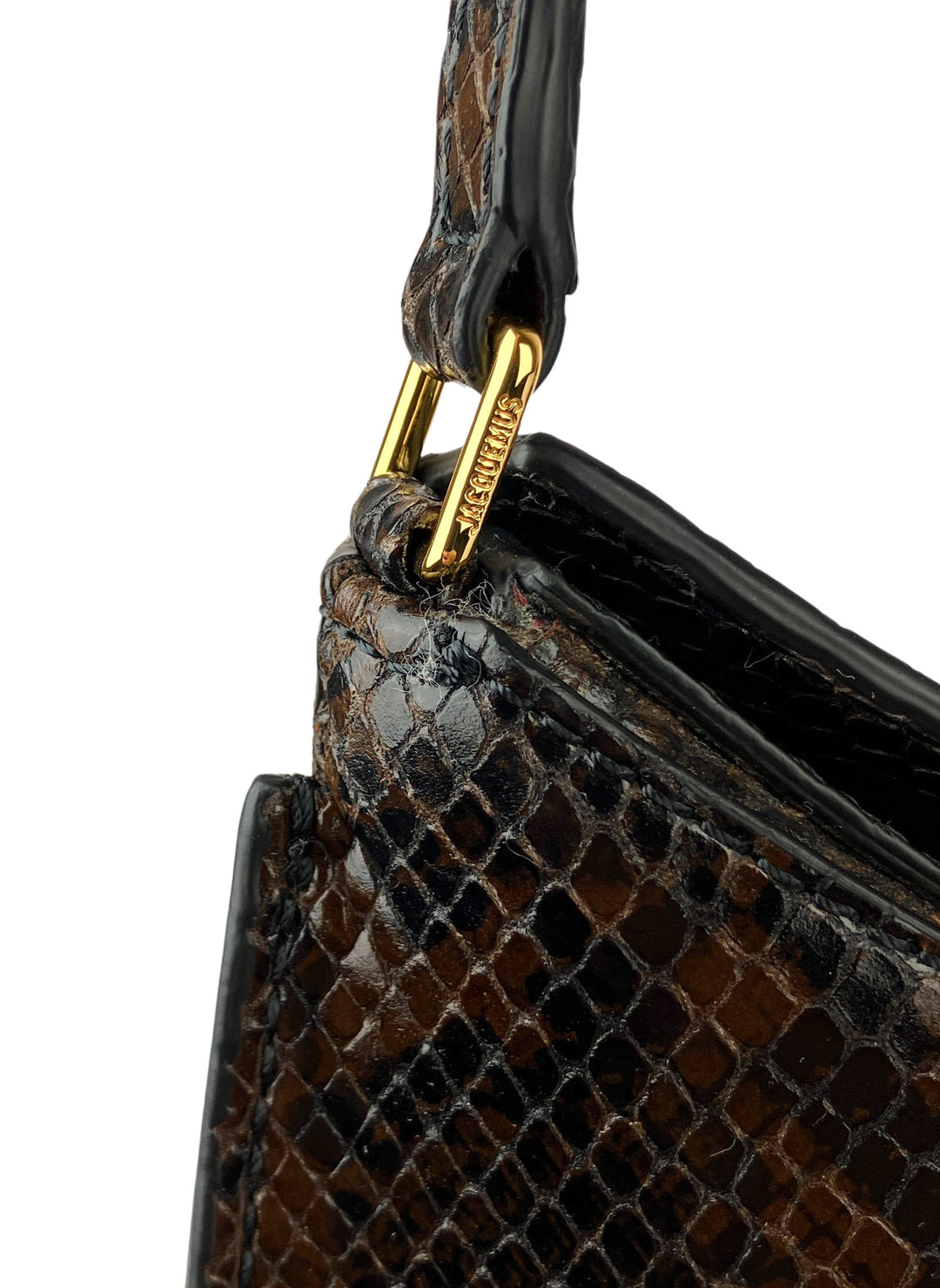 Jacquemus Ovalo Purse in Dark Brown Python - Discounts on Jacquemus at UAL