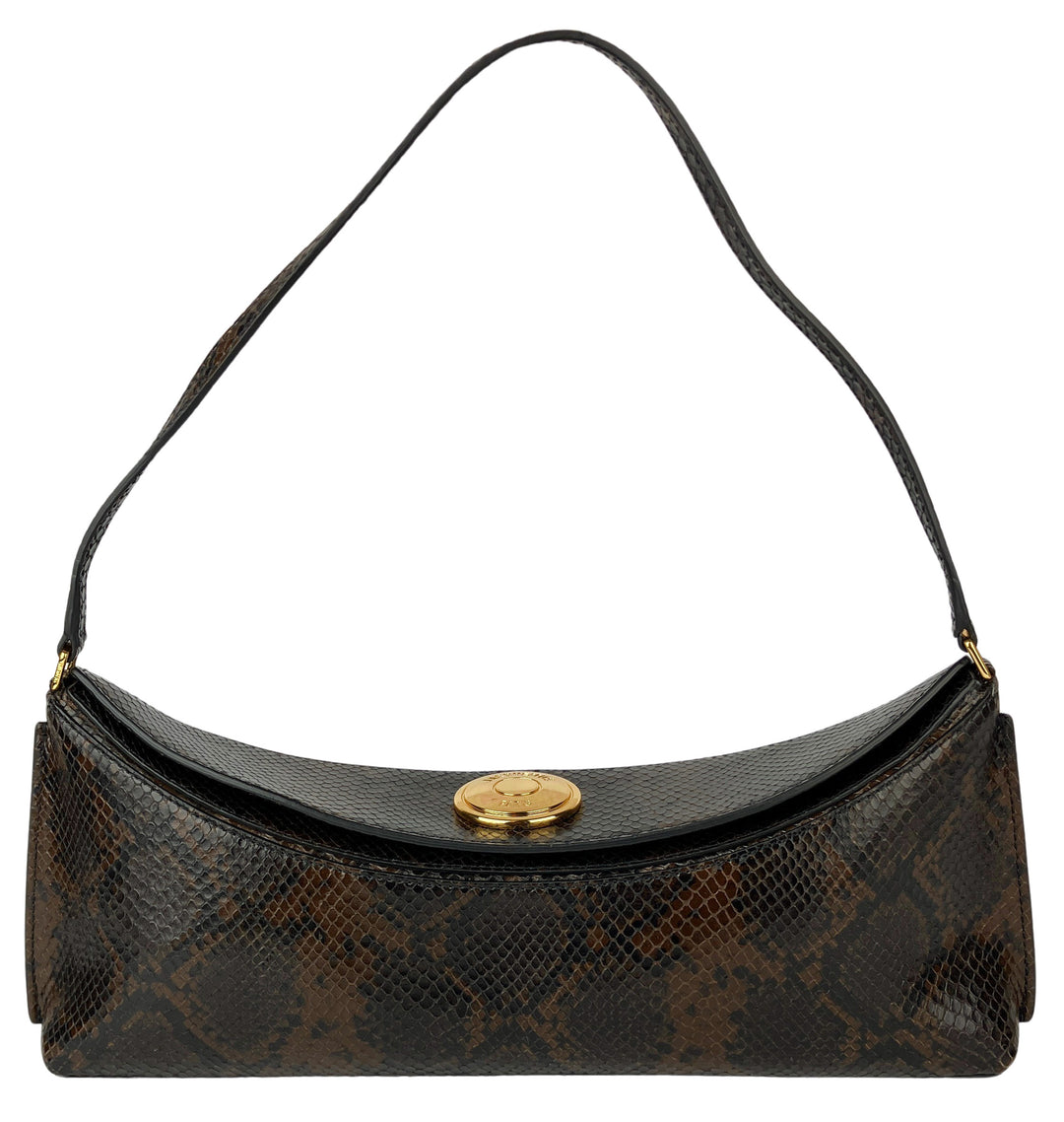 Jacquemus Ovalo Purse in Dark Brown Python - Discounts on Jacquemus at UAL