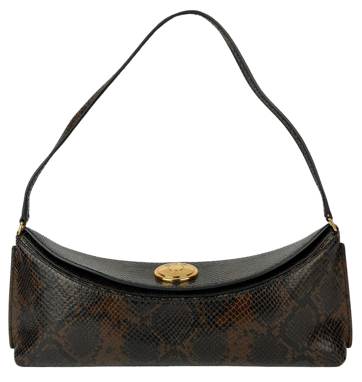 Jacquemus Ovalo Purse in Dark Brown Python - Discounts on Jacquemus at UAL