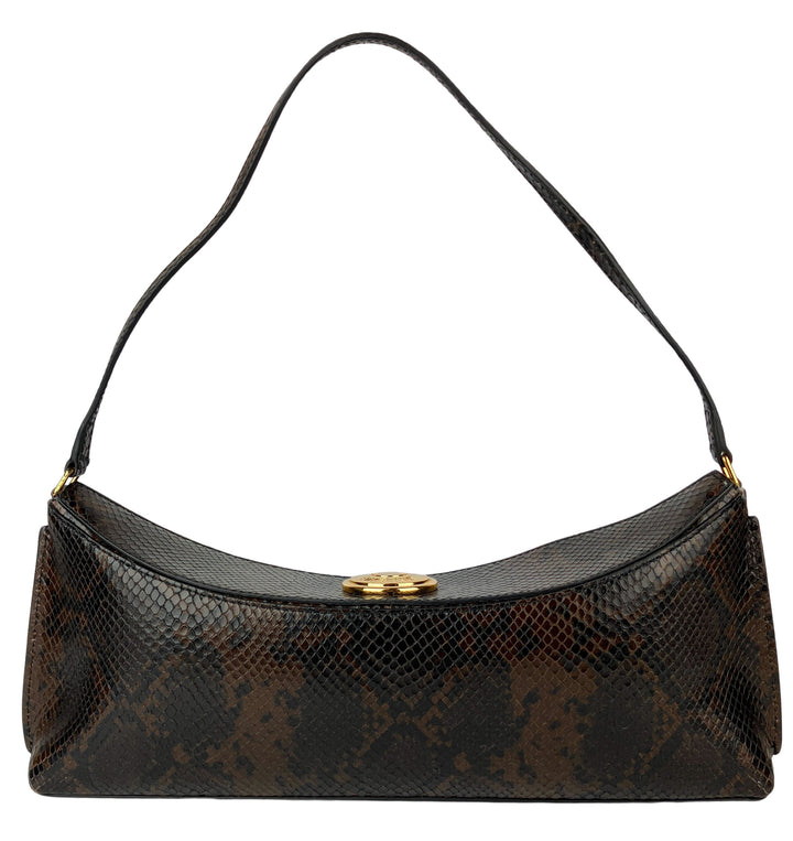 Jacquemus Ovalo Purse in Dark Brown Python - Discounts on Jacquemus at UAL