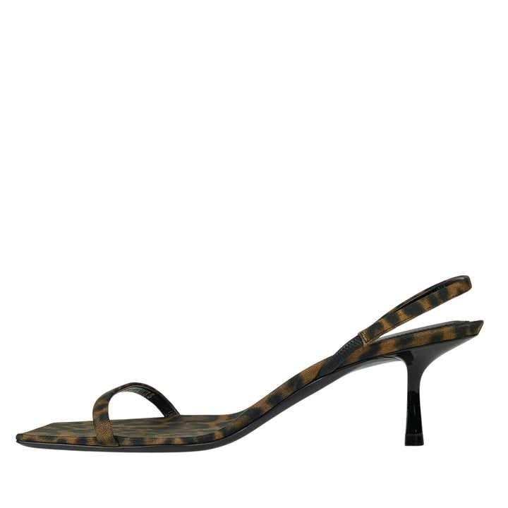 Saint Laurent Jaspe Slingback Sandals in Leopard - Discounts on Saint Laurent at UAL