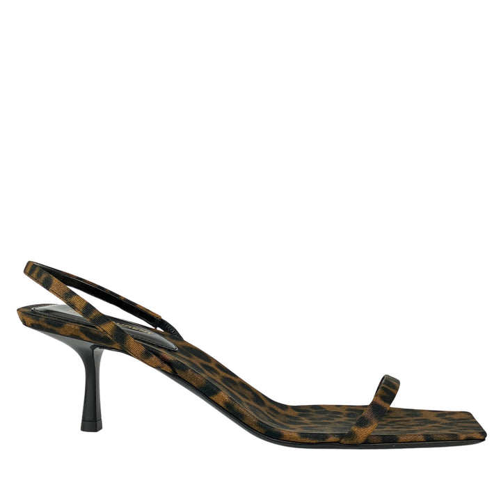 Saint Laurent Jaspe Slingback Sandals in Leopard - Discounts on Saint Laurent at UAL