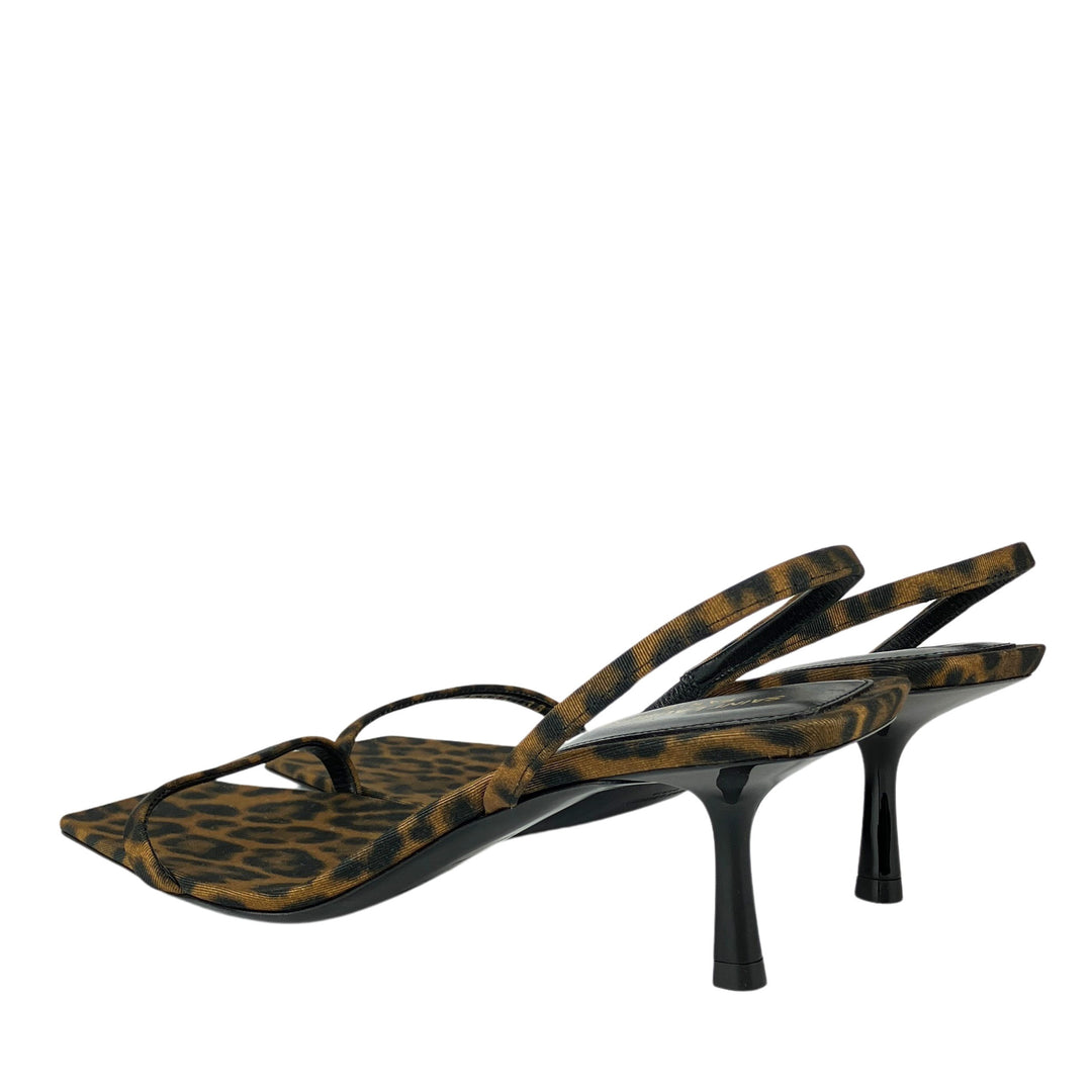 Saint Laurent Jaspe Slingback Sandals in Leopard - Discounts on Saint Laurent at UAL