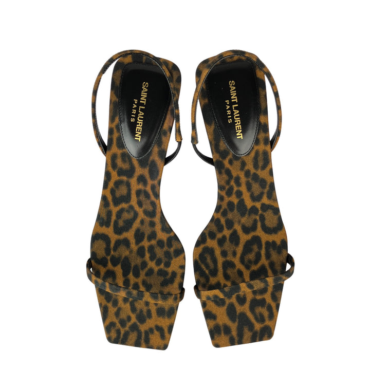Saint Laurent Jaspe Slingback Sandals in Leopard - Discounts on Saint Laurent at UAL