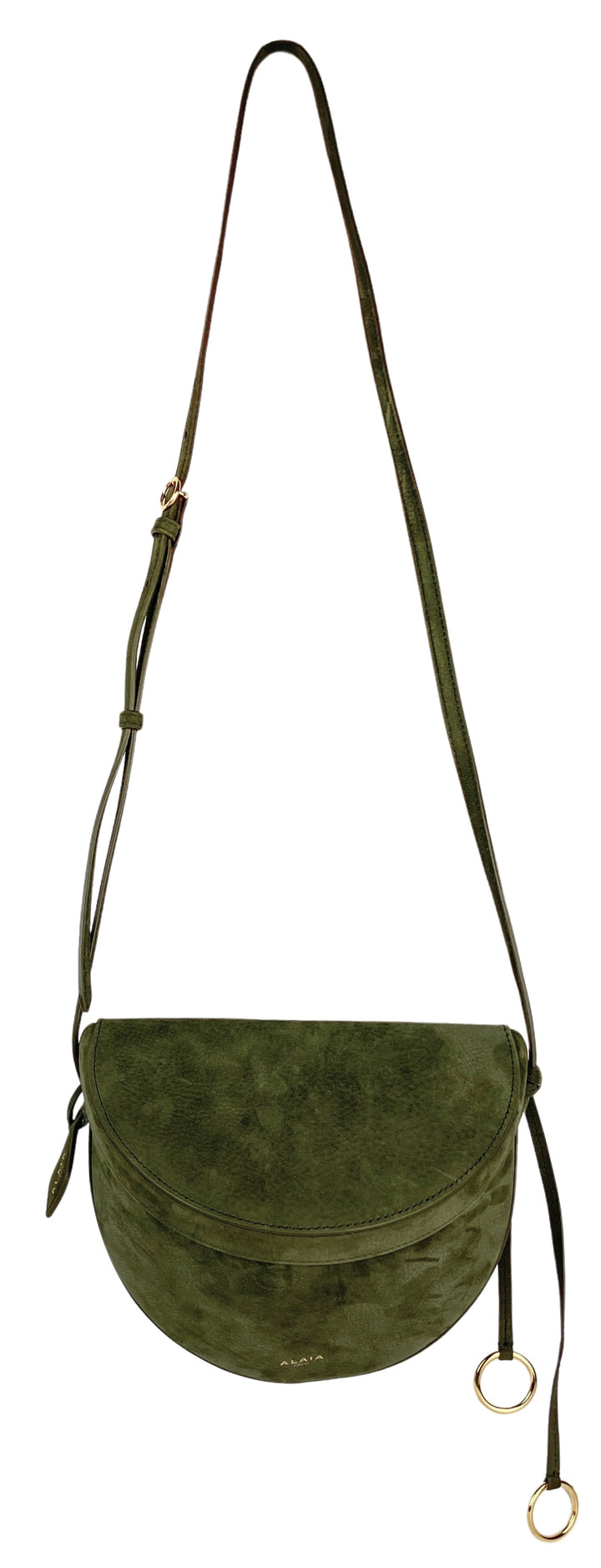 Alaïa Suede Hip Bag in Dark Khaki