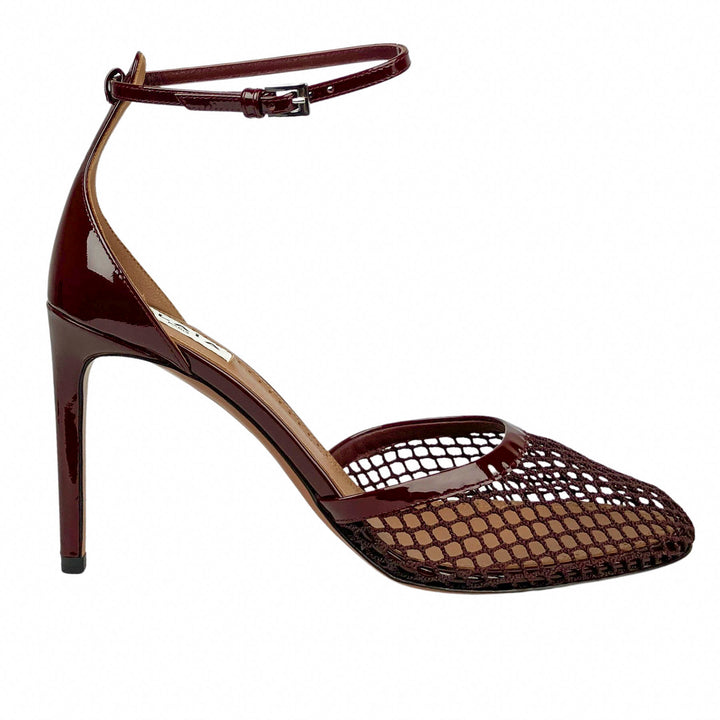 Alaïa Fishnet Patent Leather Pumps in Rouge