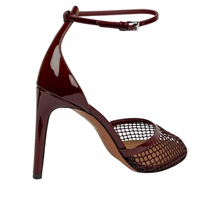 Alaïa Fishnet Patent Leather Pumps in Rouge