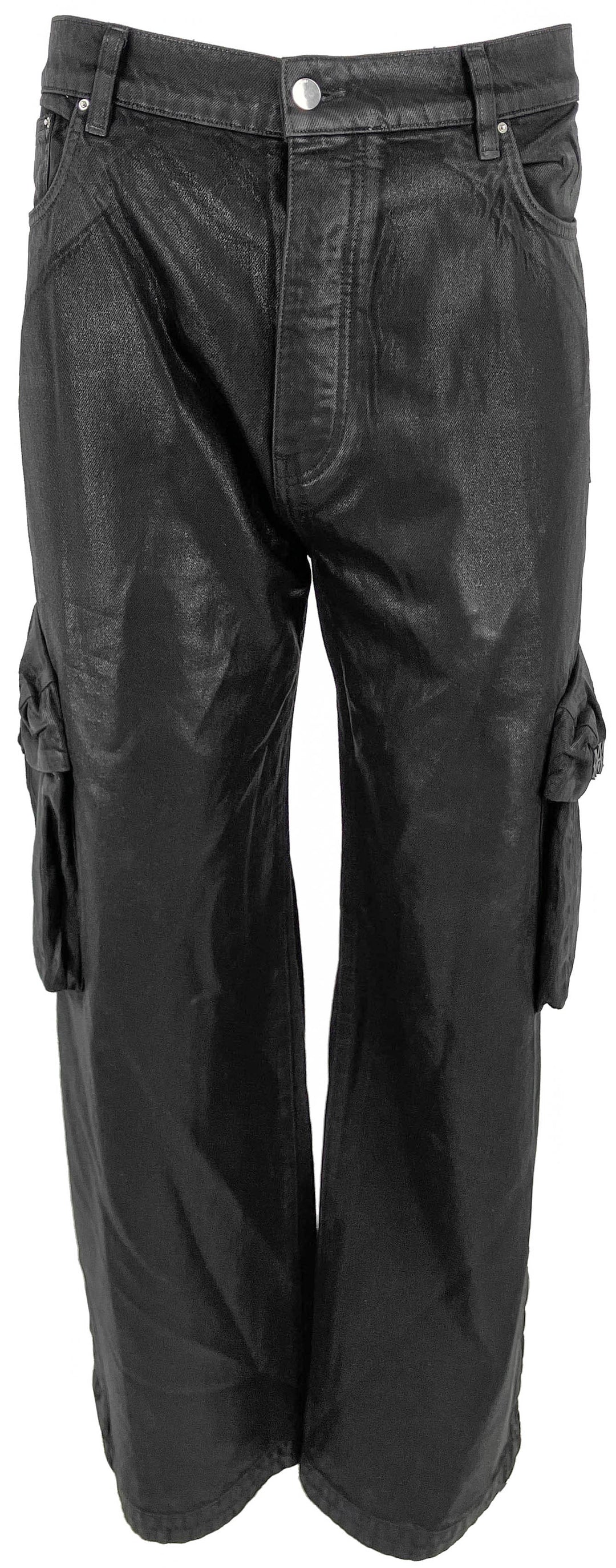 Amiri Wax M65 Baggy Cargo Pants in Black - Discounts on Amiri at UAL