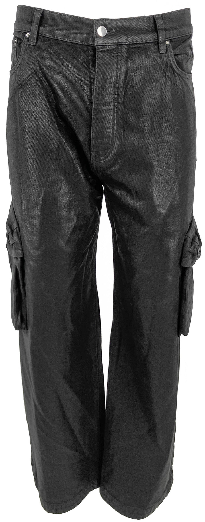 Amiri Wax M65 Baggy Cargo Pants in Black - Discounts on Amiri at UAL