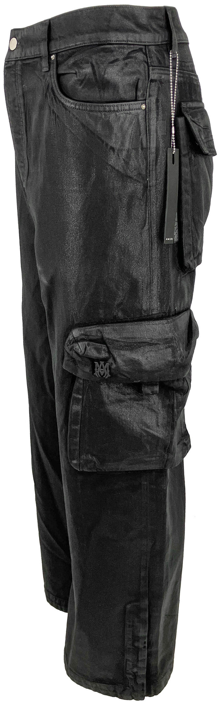 Amiri Wax M65 Baggy Cargo Pants in Black - Discounts on Amiri at UAL