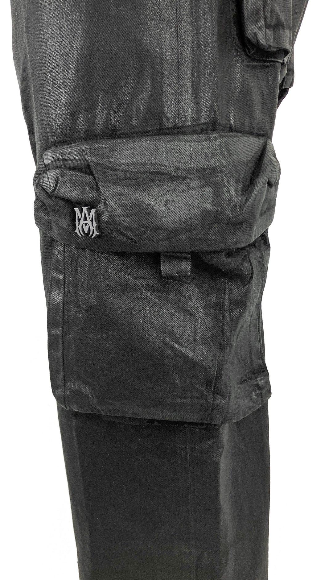 Amiri Wax M65 Baggy Cargo Pants in Black - Discounts on Amiri at UAL