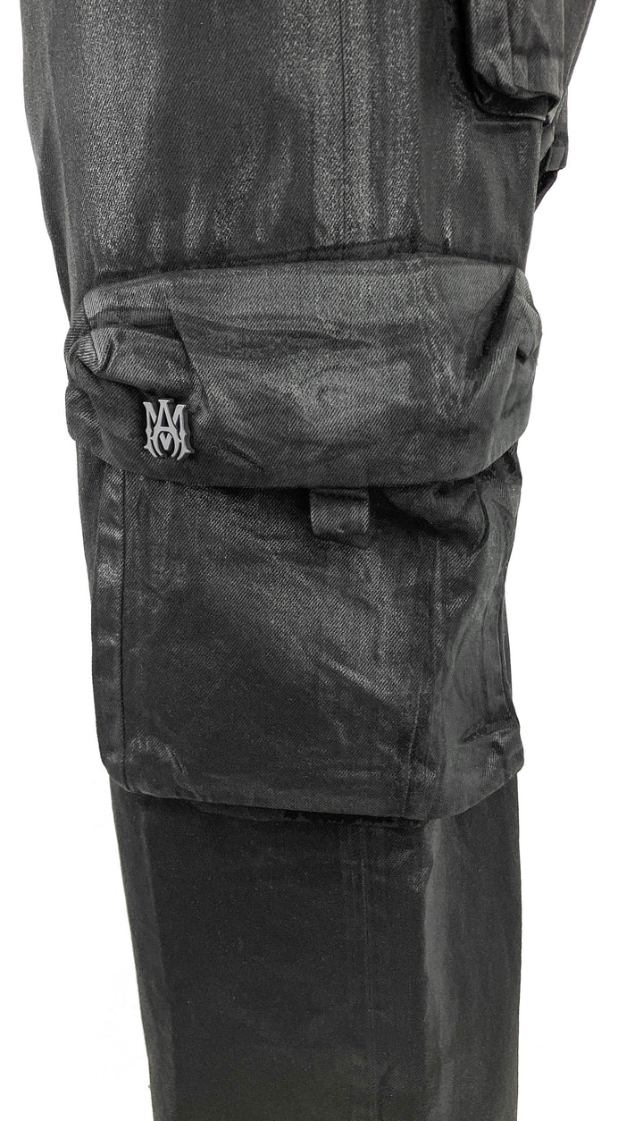 Amiri Wax M65 Baggy Cargo Pants in Black - Discounts on Amiri at UAL