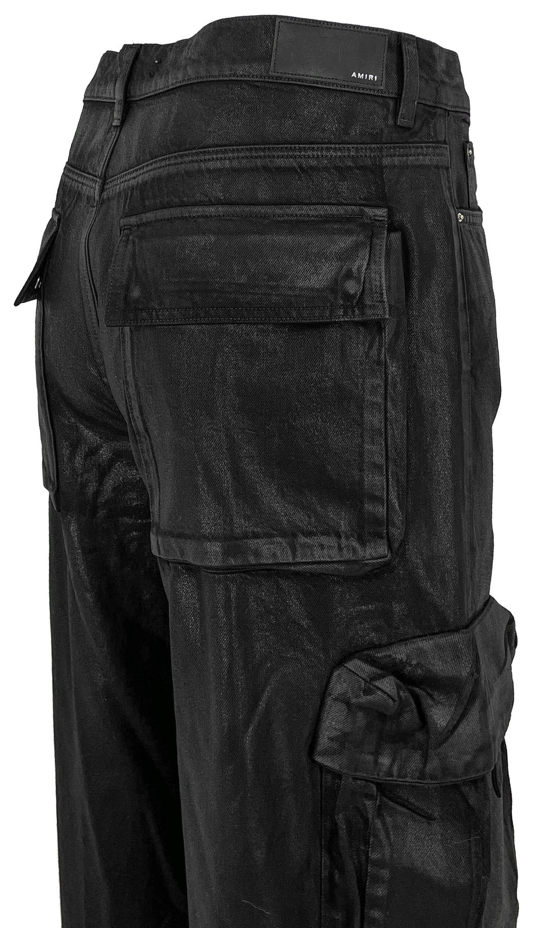 Amiri Wax M65 Baggy Cargo Pants in Black - Discounts on Amiri at UAL