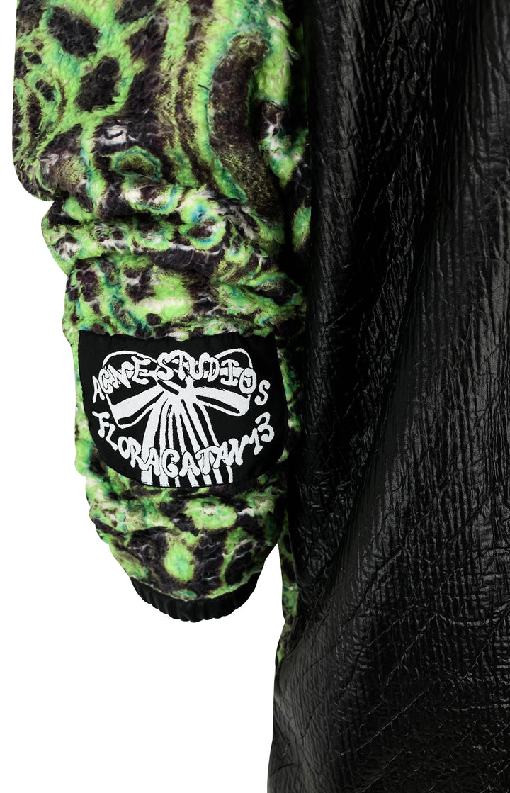 Acne Studios Printed Fleece Jacket in Neon Green - Discounts on Acne Studios at UAL