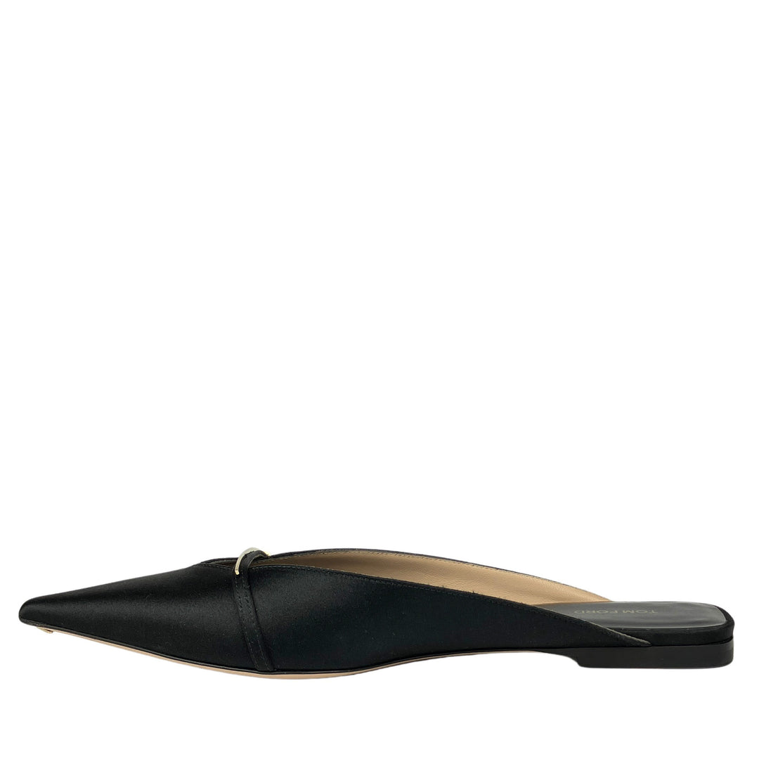 Tom Ford Satin Julianne Mules in Black