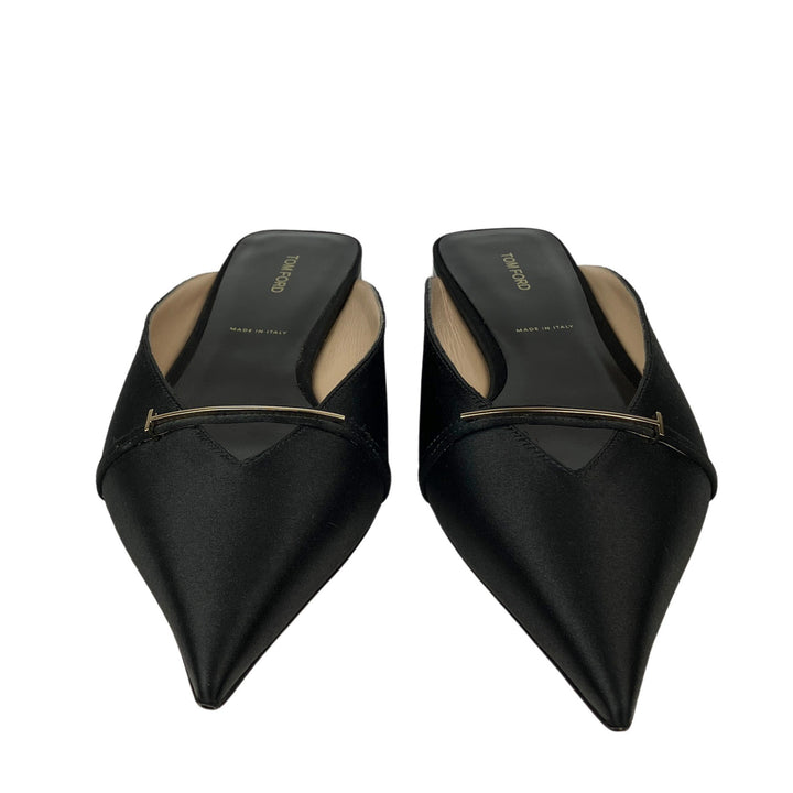 Tom Ford Satin Julianne Mules in Black