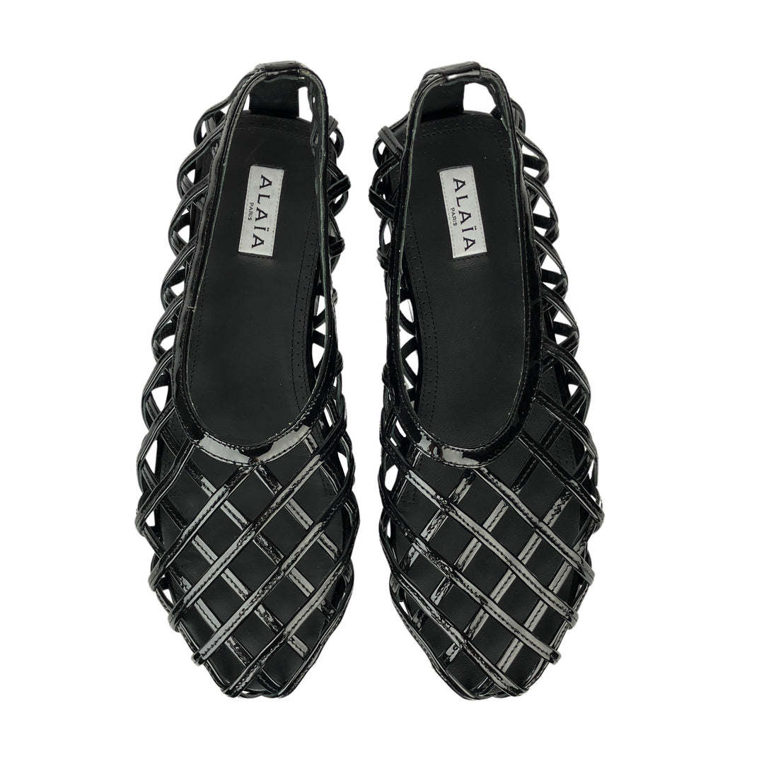 ALAÏA Flat Cage Ballet Flats in Black