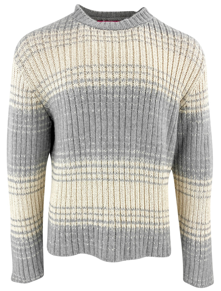 The Elder Statesman Striped Sweater in Grey/Cream - Discounts on The Elder Statesman at UAL