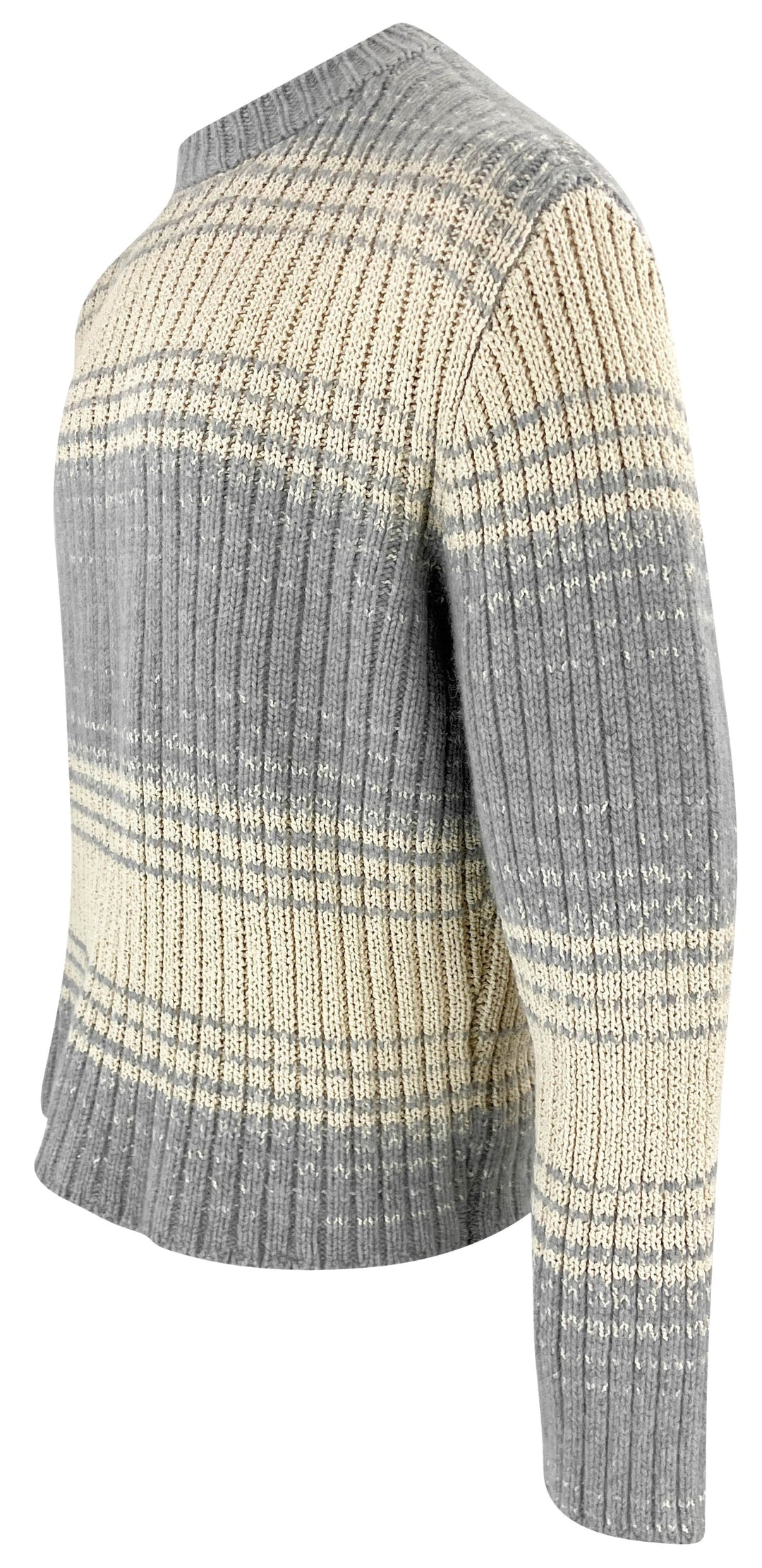 The Elder Statesman Striped Sweater in Grey/Cream - Discounts on The Elder Statesman at UAL