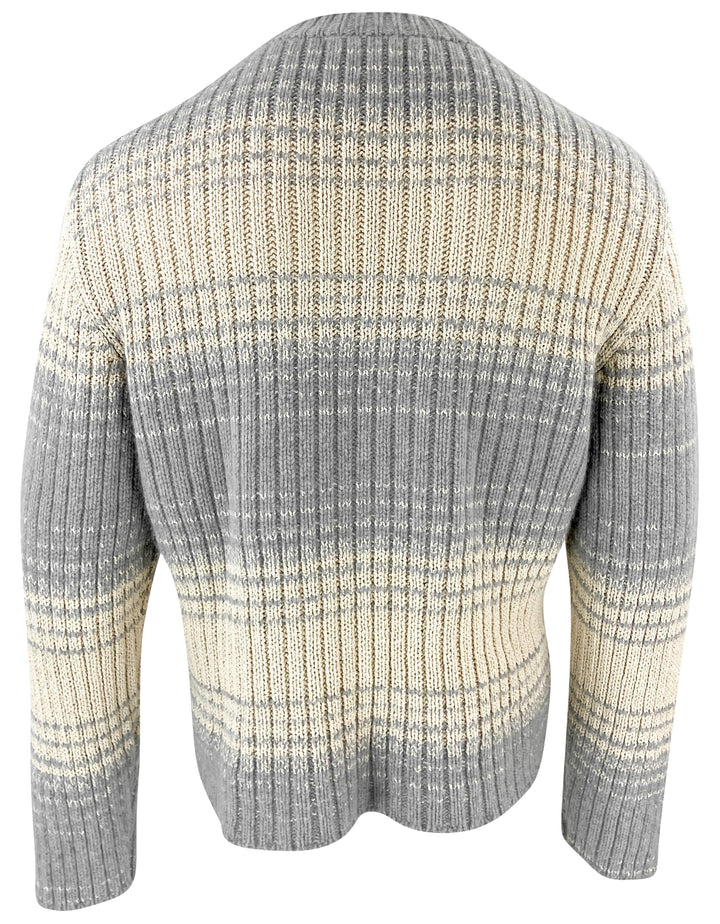 The Elder Statesman Striped Sweater in Grey/Cream - Discounts on The Elder Statesman at UAL