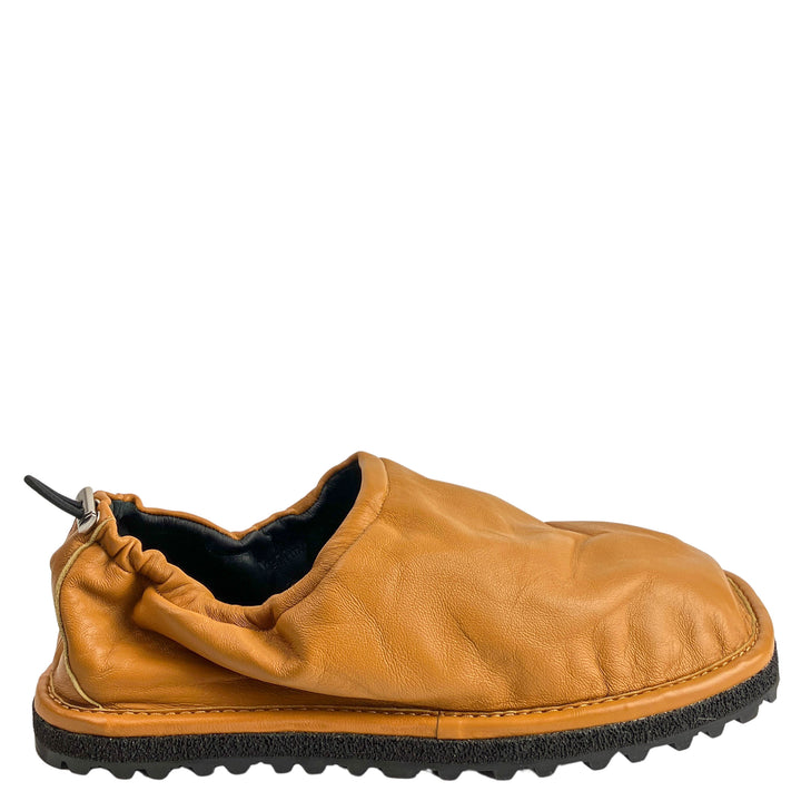 Dries Van Noten Leather Cinch Shoes in Mustard - Discounts on Dries Van Noten at UAL