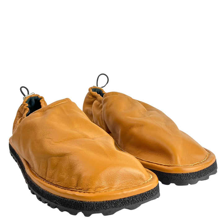 Dries Van Noten Leather Cinch Shoes in Mustard - Discounts on Dries Van Noten at UAL