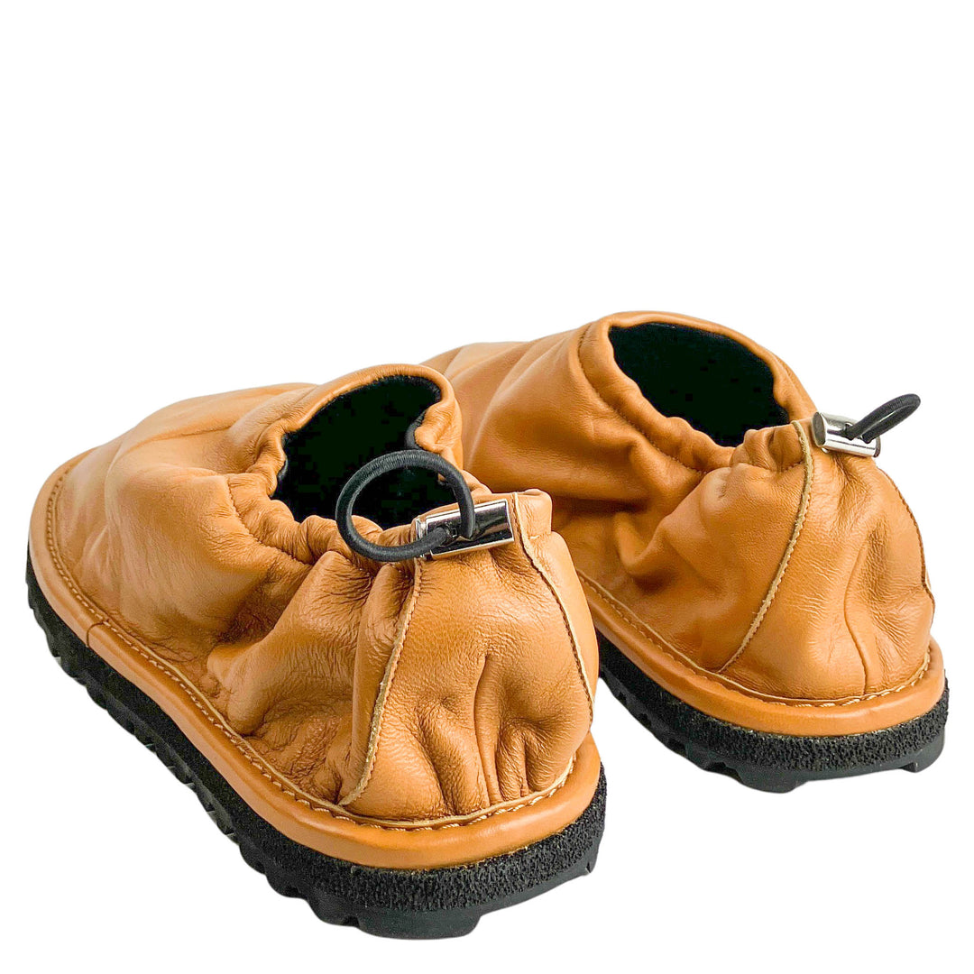 Dries Van Noten Leather Cinch Shoes in Mustard - Discounts on Dries Van Noten at UAL