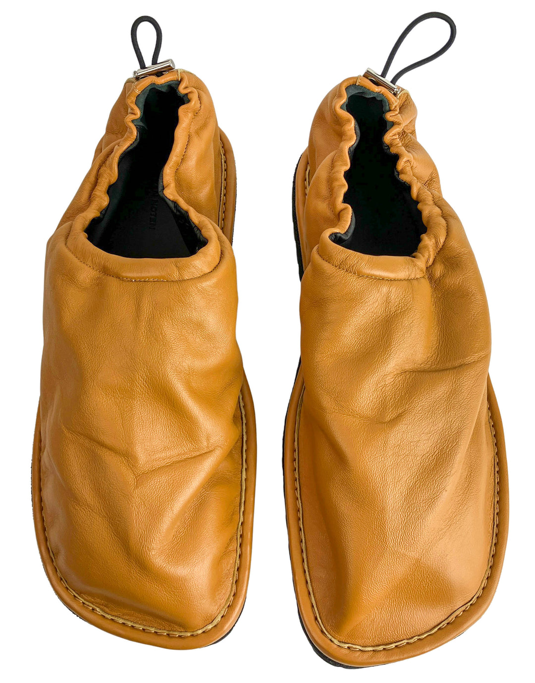 Dries Van Noten Leather Cinch Shoes in Mustard - Discounts on Dries Van Noten at UAL