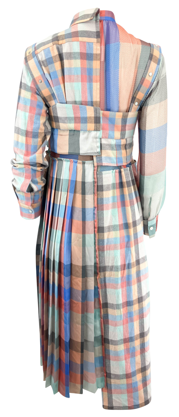 sacai Plaid Midi Dress in Multi - Discounts on sacai at UAL