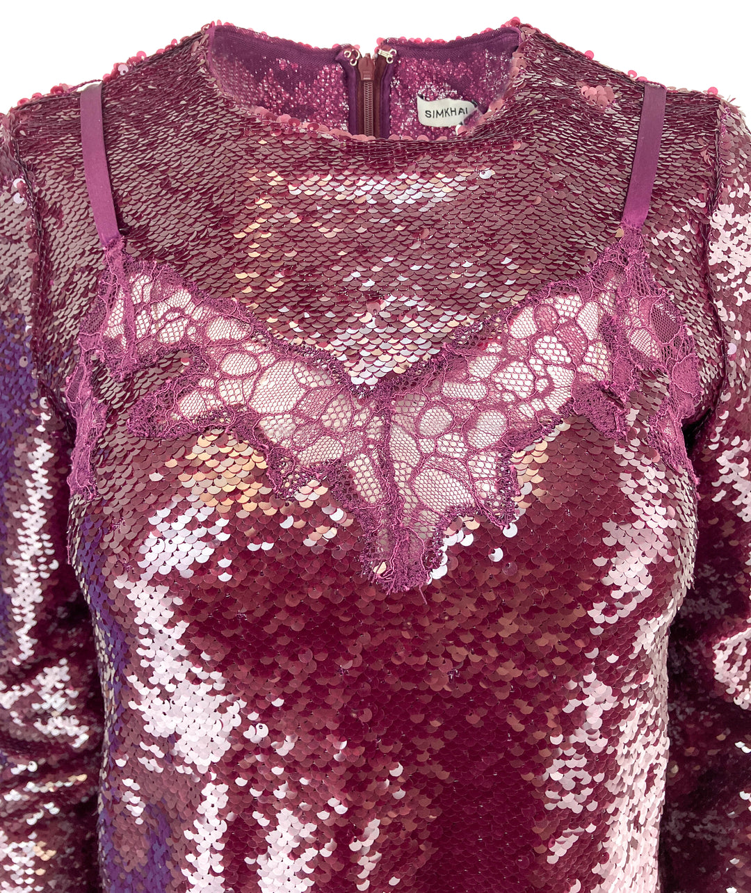 Jonathan Simkhai Mako Sequin Mini Dress in Mangosteen - Discounts on Jonathan Simkhai at UAL