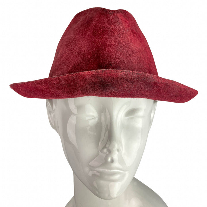 Reinhard Plank Textured Fedora Hat in Maroon Multi - Discounts on Reinhard Plank at UAL