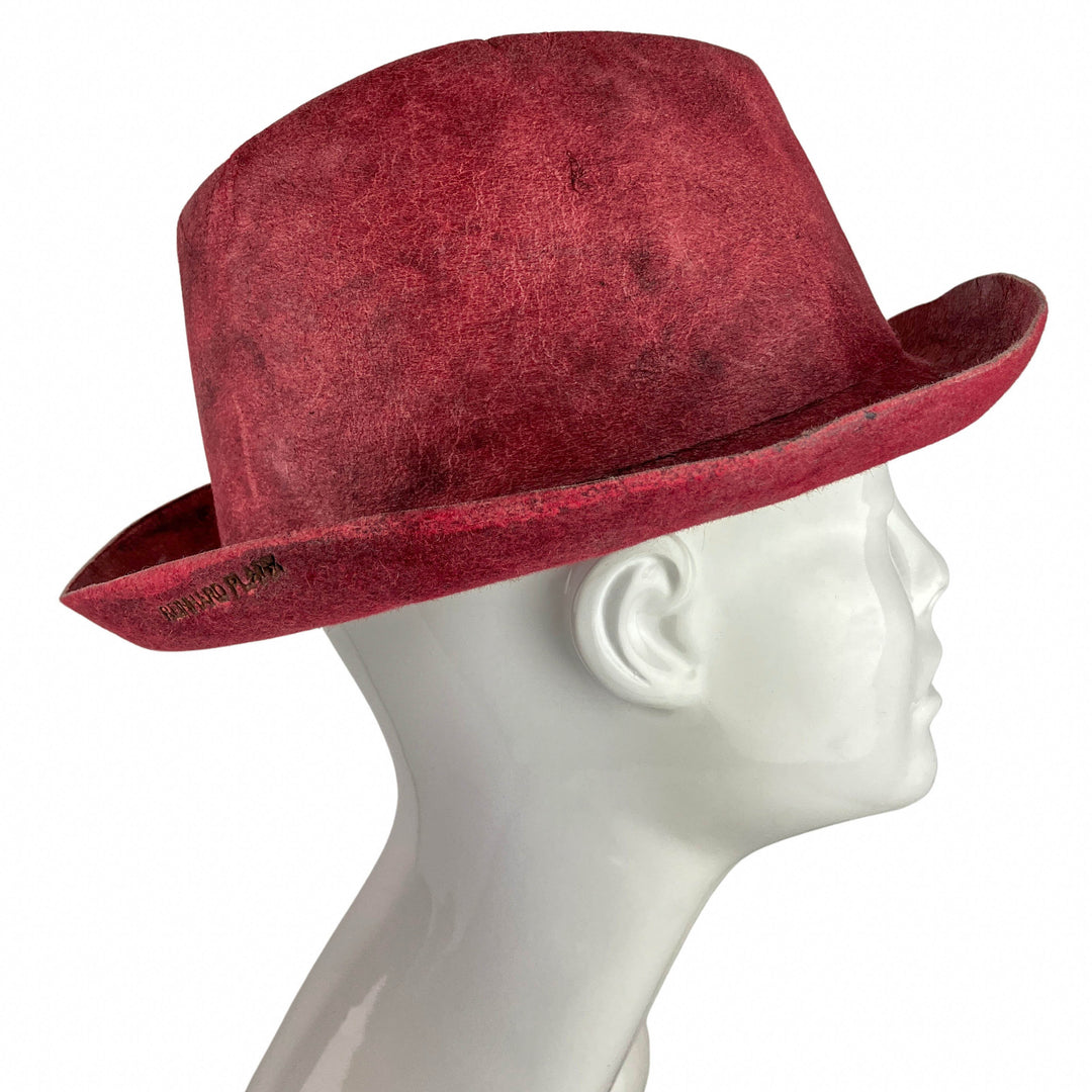Reinhard Plank Textured Fedora Hat in Maroon Multi - Discounts on Reinhard Plank at UAL
