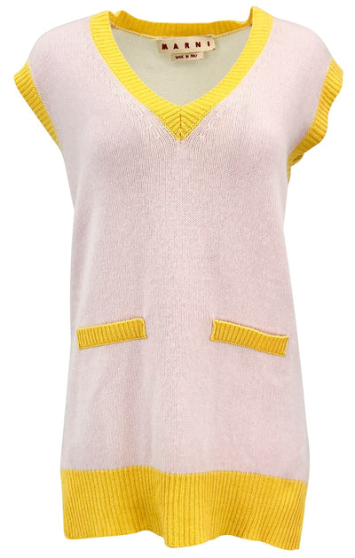 Marni Cashmere Sweater Vest in Azalea - Discounts on Marni at UAL