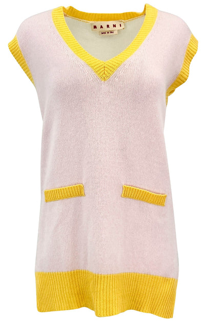 Marni Cashmere Sweater Vest in Azalea - Discounts on Marni at UAL