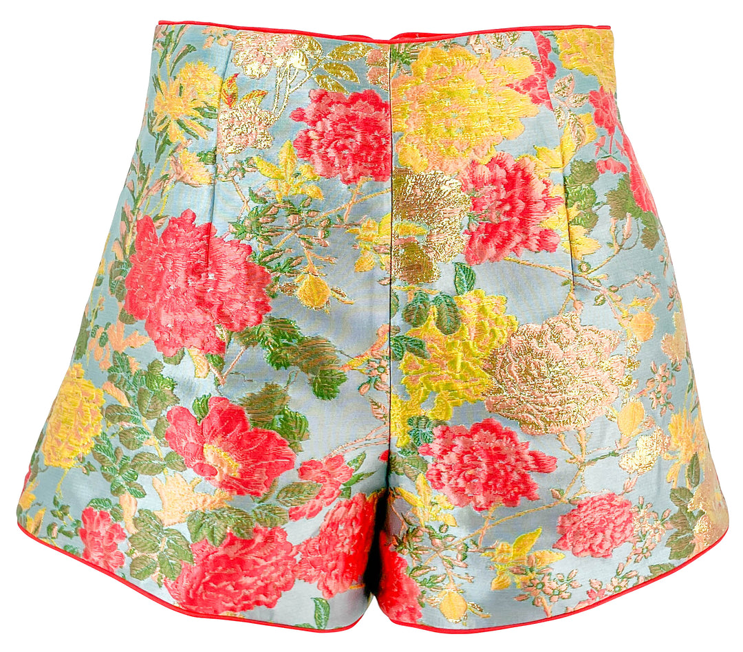 Markarian Brocade Shorts in Metallic Floral - Discounts on Markarian at UAL