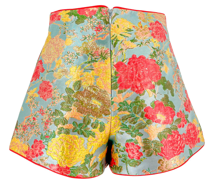 Markarian Brocade Shorts in Metallic Floral - Discounts on Markarian at UAL