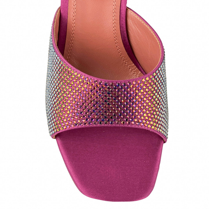 Amina Muaddi Lupita Crystal Wedges in Magenta - Discounts on Amina Muaddi at UAL