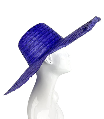 Reinhard Plank Painted Straw Hat in Purple - Discounts on Reinhard Plank at UAL