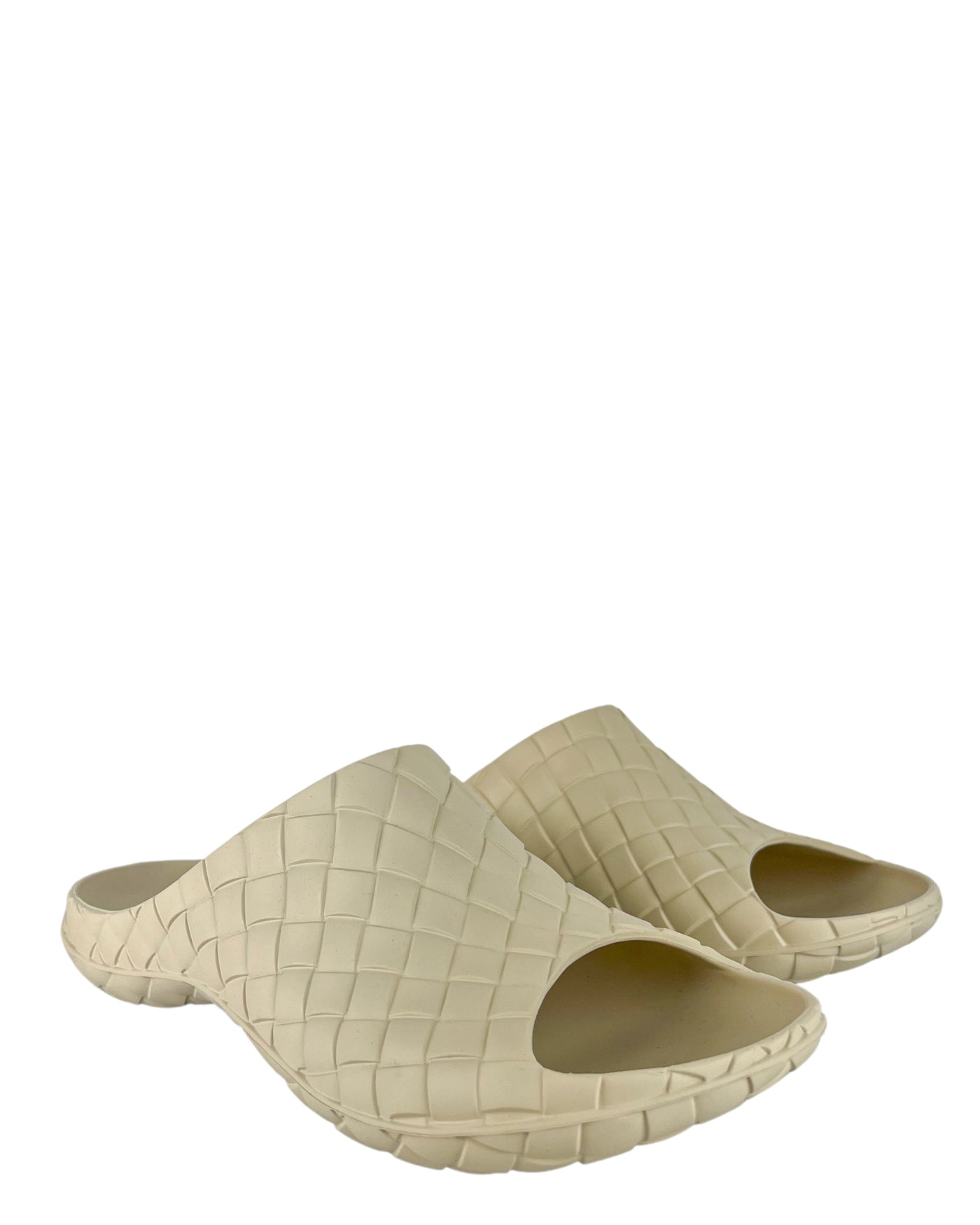 Bottega Veneta Rubber Sandals in Sea Salt - Discounts on Bottega Veneta at UAL