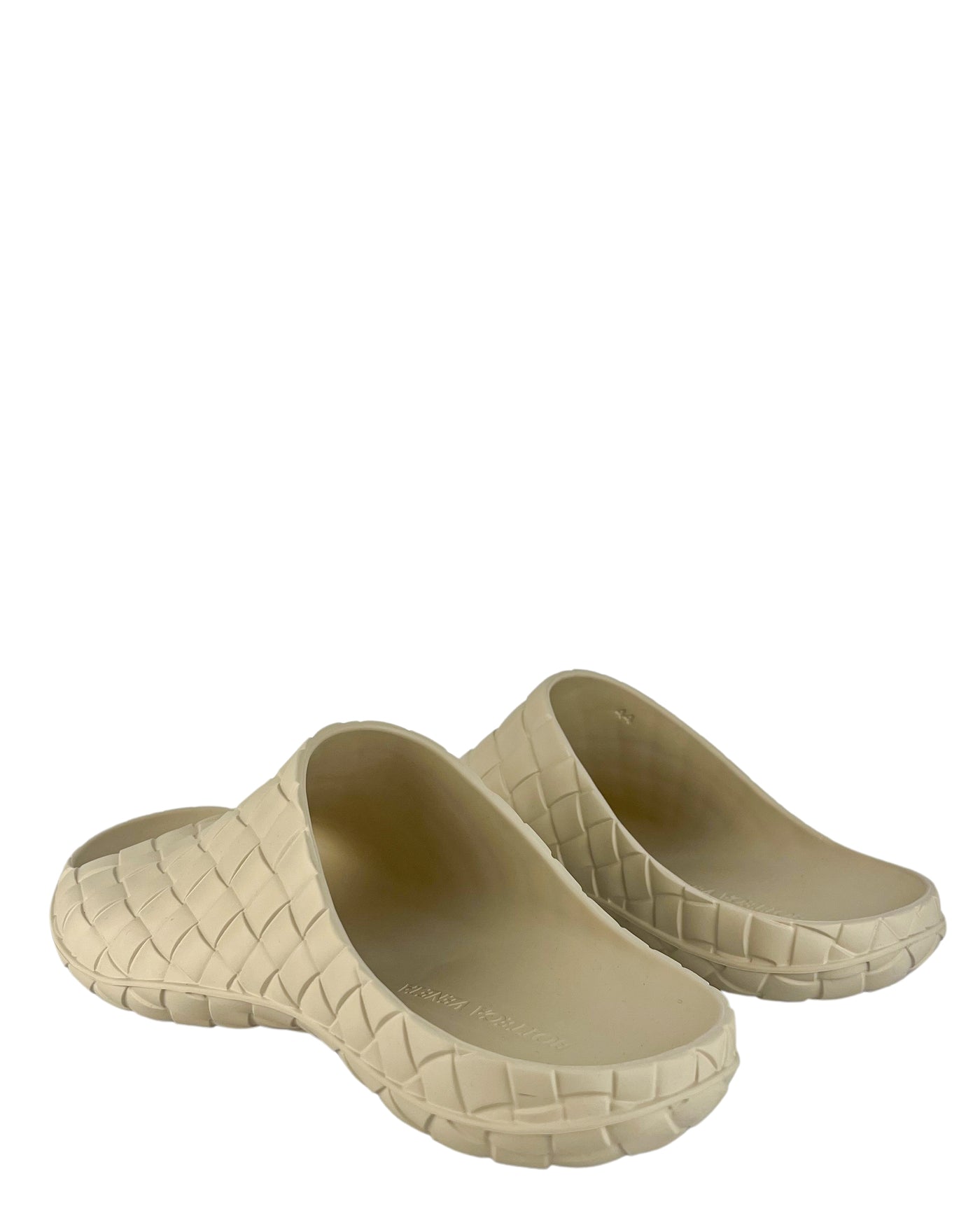 Bottega Veneta Rubber Sandals in Sea Salt - Discounts on Bottega Veneta at UAL