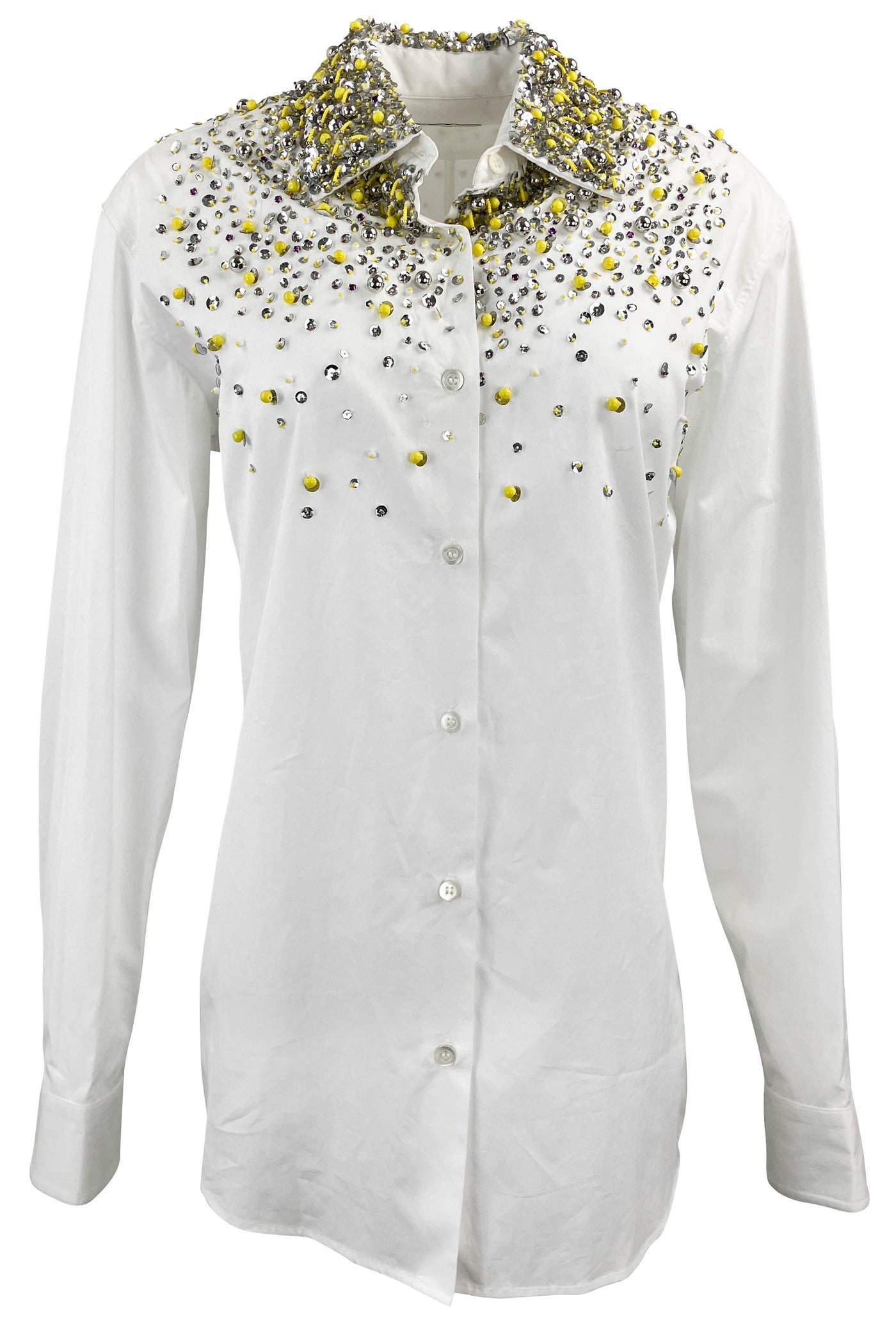 Dries Van Noten Clavelly Embellished Shirt in White - Discounts on Dries Van Noten at UAL